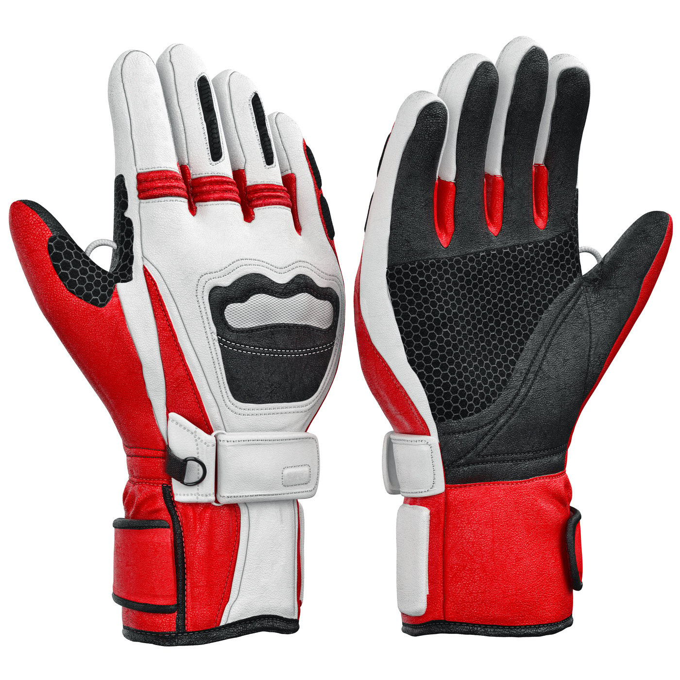 Skiing sports gloves isolated